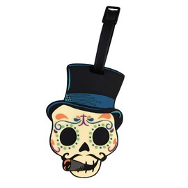 By Mexico Luggage Tag, Day of the Dead/Día de Muertos Designs, Multicolor Catrin, El Catrin Design