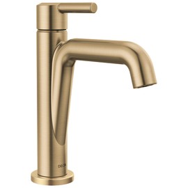 Delta Nicoli Brushed Gold Bathroom Faucet 1 Hole, Single Hole Bathroom Sink Faucet for Vanity, Push-Pop Drain Assembly, Champagne Bronze 15849LF-CZ
