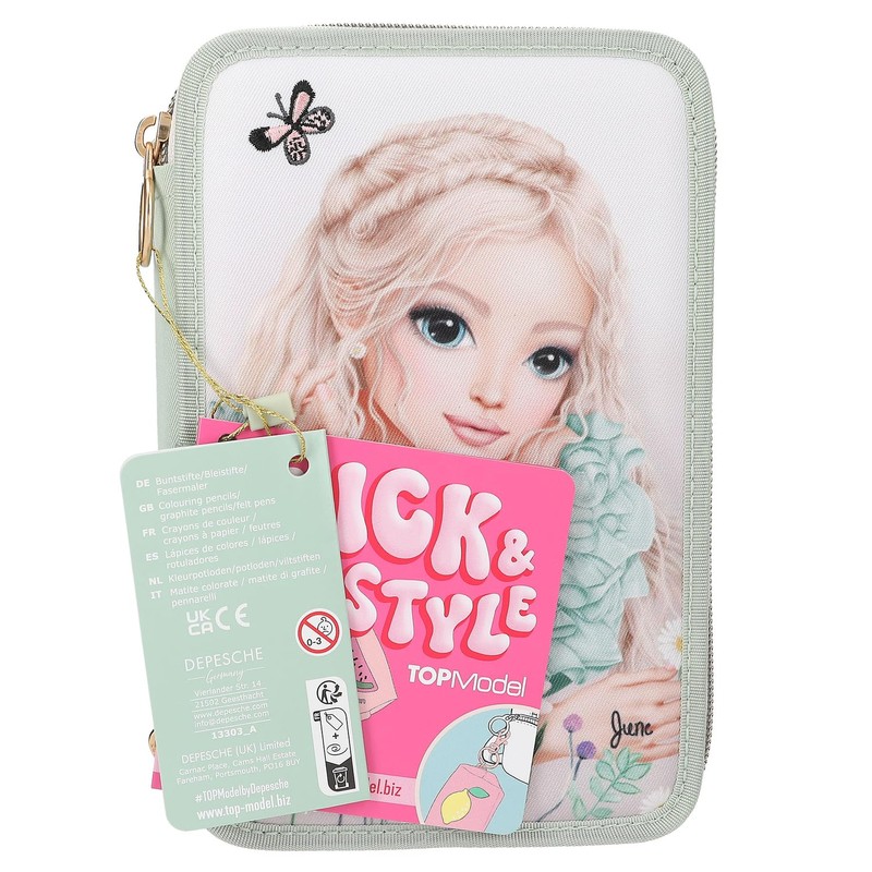 Depesche 13303 TOPModel Summer Feeling Filled 3-Compartment Pencil Case in
