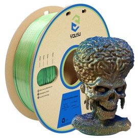 YOUSU PLA Filament Triple Color Coextrusion Silk 3D Printer Filament 1.75mm for 3D Printer & 3D Pen, Multicolor PLA Rainbow Filament,1kg(2.2lbs) Silk Gold Green Blue.