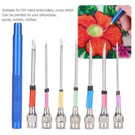 WGFOIP Steel Embroidery Punch Needles Set with Handle,7 Sizes for DIY Embroidery Stitch Punching Steel Material Suitable for Most Clothing