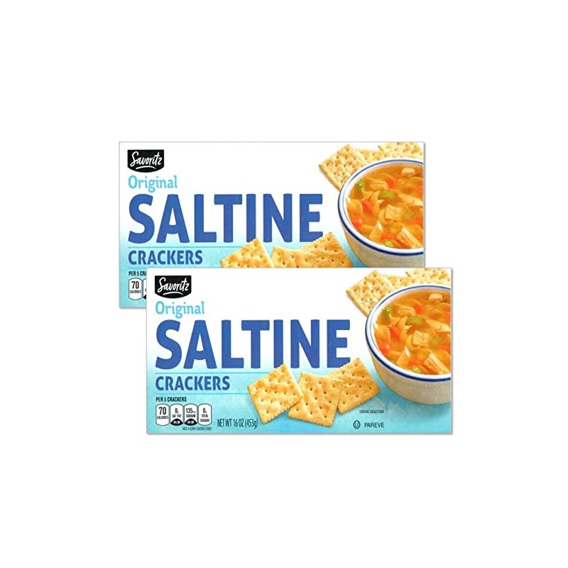 Savoritz Original Saltine Crackers 16oz 454g (Two Boxes)