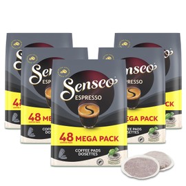 Senseo Espresso Dark Roast Coffee Pods – 240 Count (5 Packs) – Strong & Concentrated Flavor with Rich Crema – Single-Serve Coffee Pads Compatible with Senseo & PeleCom Machines – Imported from the Netherlands
