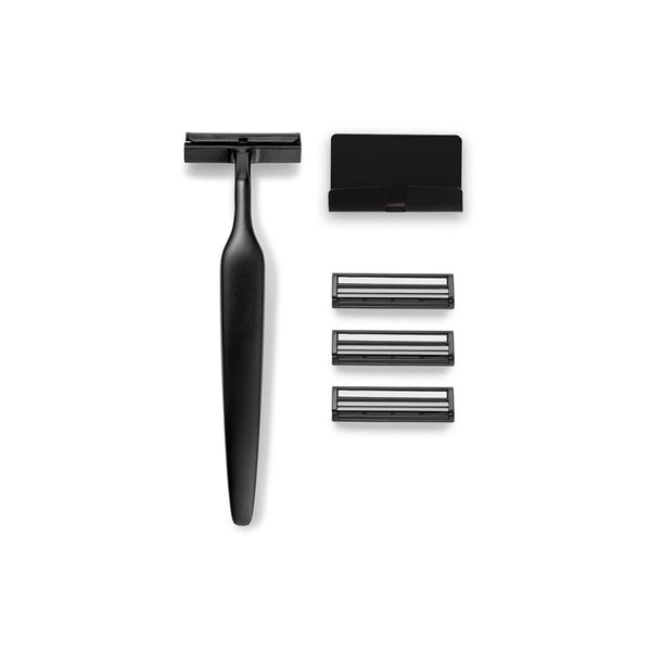 MELLE. Black Metal Razor Women, 1 x Razor Head &