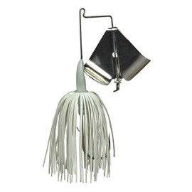 Tackle HD 1/4 Oz Worldwide Buzzer Fishing Bait, Buzz Bait with Mustad Ultra Point Fishing Hook and Pro Series Skirt, Top Water Bass Fishing Lure for Freshwater, White (Silver Blade)