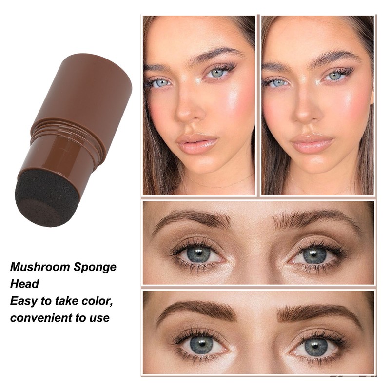 Eyebrow Powder Stamp Kit with 2Pcs Brushes 20Pcs Stencils Long