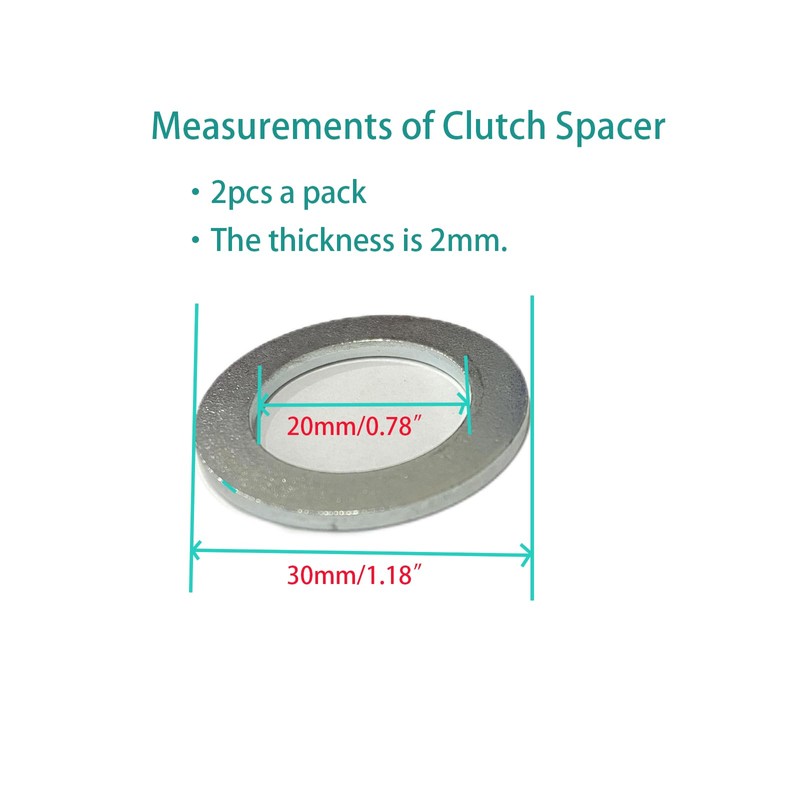 Minibike Clutch Spacer Shim Washer and Clutch Bolt Washer with