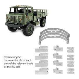 RiToEasysports RC Shock Absorber Accessories Parts, Inlcude Leaf Spring Suspension Bar for WPL B4 24 1/16 RC Car (Silver)