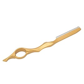 Navaja Para Afeitar, Acero Inoxidable Maquinilla De Afeitar Navaja Barbero Navaja De Barbero Diseño Del Mango para Flequillos Finos, Afeitarse, Recortar El Cabello(oro)