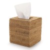 Cosmetic Tissue Boxes Square Rattan Tissue Box Dispenser for Home