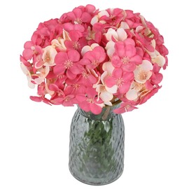 INSUNSIX Faux Hydrangea Flowers 4 Bouquets 28stems Colorful Artificial Flowers Silk Hydrangea Flowers with Stems Hot Pink Flowers Mixed for Bridal Shower Decorations Spring Floral Arrangements
