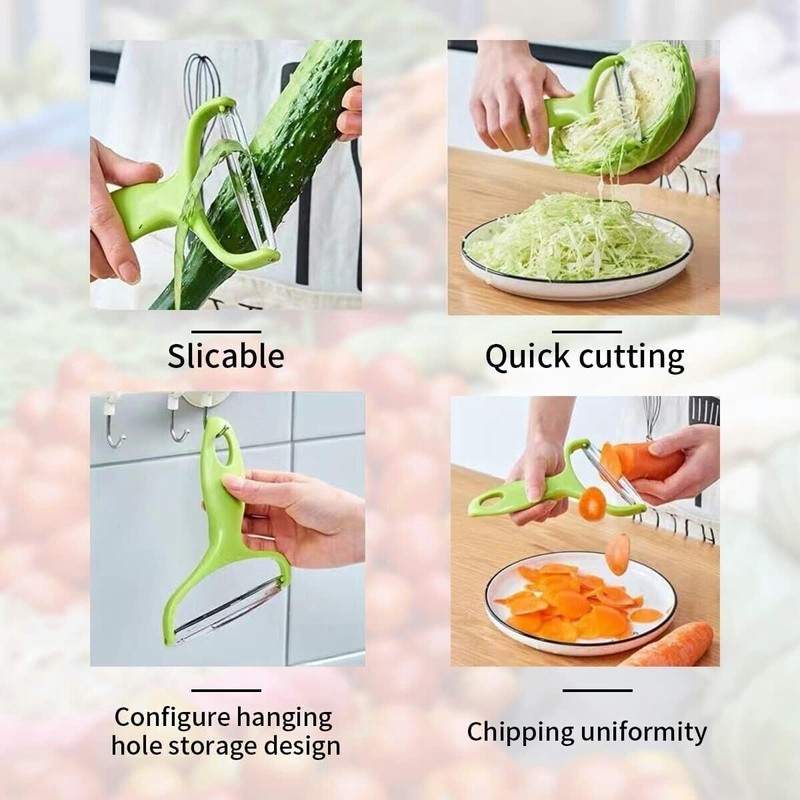 2Pcs Stainless Steel Potato Peeler Cabbage Lettuce Head Grater Shredder