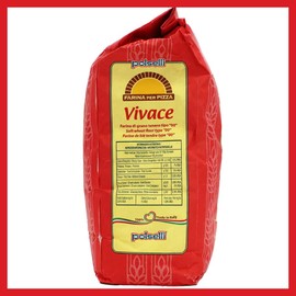 Polselli, Vivace, Tipo 00 double Zero Flour, for Pizza, Bread, Pastas, and more, All Natural, Unbleached, Unbromated, No Additives, Formulated for a 24-72 hour rise, (25 kg) 55 lbs by Polselli