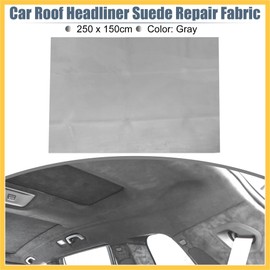 REPAIROCK Suede Headliner Fabric 98" Length x 60" Width Foam Backed for Car Truck RV SUV Interior Trim Protect Aging Broken Faded DIY Repair Replacement Gray Auto Replacement Parts