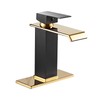 Black Bathroom Faucet Gold Waterfall One Handle 1-3 Hole Lavatory