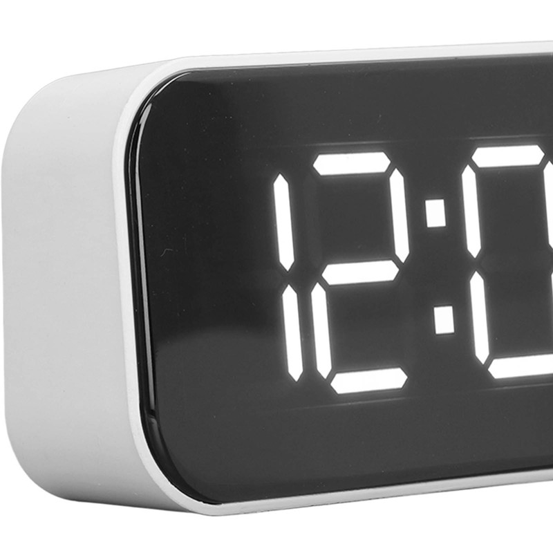Digital Alarm Clock Large Number USB Rechargeable Mirror Electronic Desktop