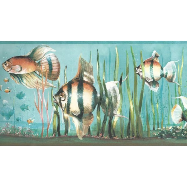 Chesapeake Wallpaper Border Under The Sea Tropical Fish Blue Green
