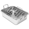 QuliMetal Triple Ply Stainless Cookware 16-inch Roasting Pan Skillet, Rectangular