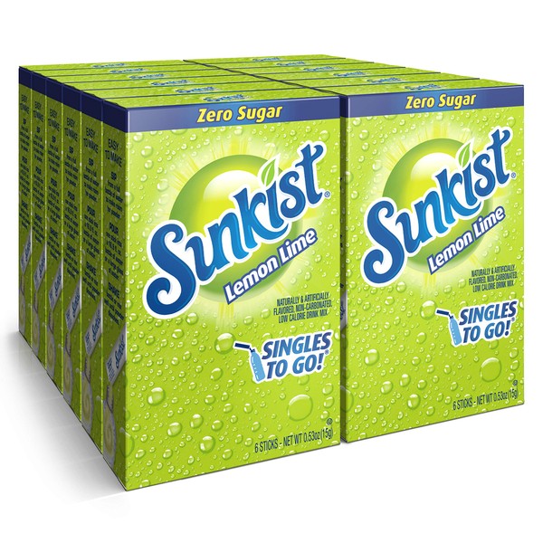 Sunkist Soda Lemon Lime Singles To Go Drink Mix, 0.53