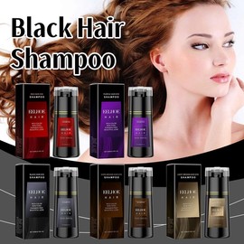 【100% NOVA】 Hair Dye Hair Care Shampoo Fast Black Dyeing Long-Lasting Easy To Color Natural Plant-Based Shampoo Suitable For Men & Women purple  hair  dye Haircare Ginseng Storage - Color: Light Brown