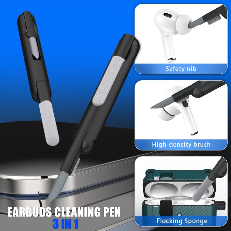 RFUNGUANGO Compatible with AirPods Pro 2 Case, Automatic Flip Carbon