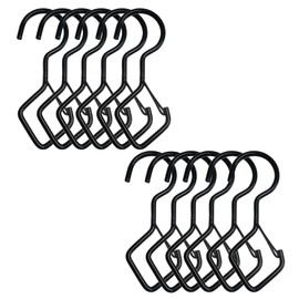 Hoshisea Pack of 12 Hanging Hooks, S Hooks, Black, Used in Wardrobes, Supermarkets and Bedrooms