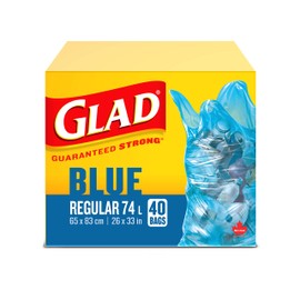Glad Glad Blue Recycling Bags - regular 74 litres - 40 Trash Bags 40 count, Made in Canada of Global Components