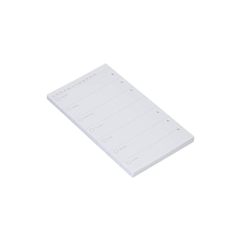 Filofax Personal Clipbook Undated Week to View Refill - White