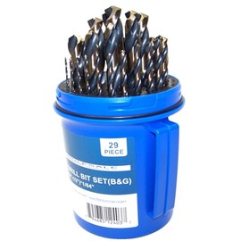 Generic 29pcs HSS Industrial Steel Black and Gold Pro Drill Bit 135° Split Point 1/16” to 1/2” Set