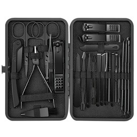 24 Pieces Of Nail Trimming Set, Black Nail Clipper Set, Stainless Steel Nail Clipper, Travel Convenience Nail Clipper Set, Nail Trimming Accessories