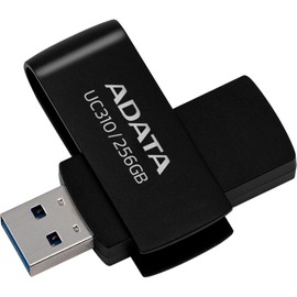 ADATA UC310 128GB USB 3.2 Gen 1 Flash Drive | Velocidad de Lectura 100 MB/s | Diseño Giratorio Compacto | Negro | Compatible con Windows, Mac y Linux