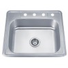 Wells 25-inch 20-gauge Drop-in 3-hole Single Bowl ADA Compliant Stainless