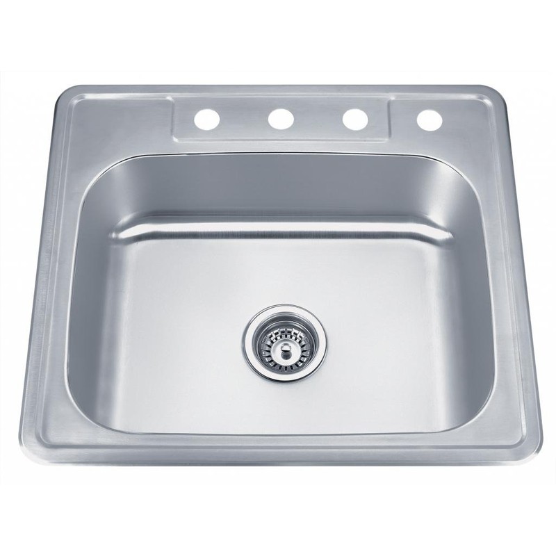 Wells 25-inch 20-gauge Drop-in 3-hole Single Bowl ADA Compliant Stainless