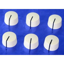 Angela Instruments Six Cream Barrel Set Screw Knobs '60s Fender Style For Guitar Amp Projects #CBK1