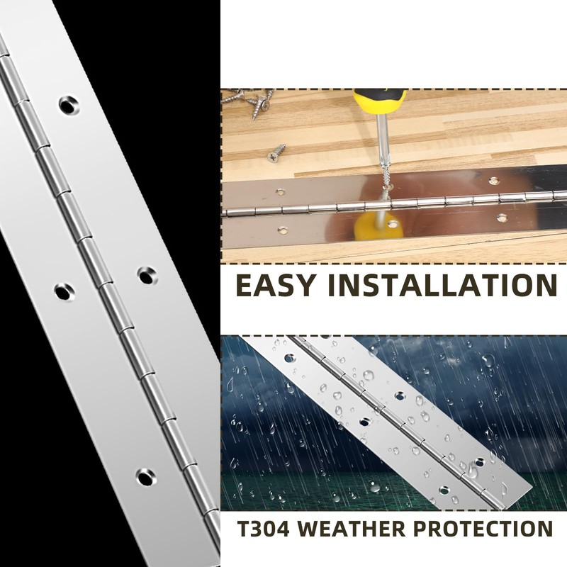 Gisafai 48 Inch 2 Pack Continuous Piano Hinges, Heavy Duty