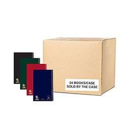 Roaring Spring Lefty Wirebound Spiral Left Handed Mini Notebooks, Case of 24, 1 Subject, 8"x5", 80 White Sheets College Ruled Paper, Asst Cover Colors, Wire On Right Side For Easier Left Handed Use