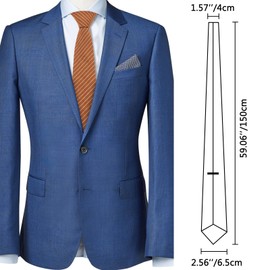 GHTIYLP Plaid Ties for Men, 2.56" Mens Skinny Neck Tie Cotton Striped Neckties Business Wedding Office (Terracotta Stripe)