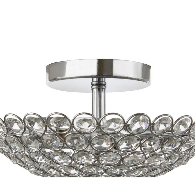 Home Decorators Barclay 2-Light Chrome and Crystal Flush Mount