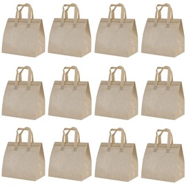 Chanseen 12 Pack Disposable Insulated Lunch Bags - Thermal Cooler Take Away Bag for Food Delivery Coffee Milk Tea Hot Cold Drink