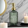 Hzxcuim 18oz Green Glass Soap Dispenser, Refillable Kitchen, Bathroom Thick