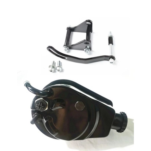Rodspeedracing BLACK Small Block Chevy Saginaw Power Steering Pump with