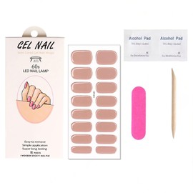 Semi Cured Gel Nail Strips Stickers Self Adhesive Long Lasting Gel Nail Polish Strips Solid Color Nail Stickers for Women DIY Manicure Waterproof Salon Quality Nails Decoration Accessories 1 Sheets