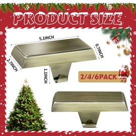 OCTERIC Christmas Stocking Holders Mantel Hook Hangers Fireplace Hooks Hanger Grip Bases for Christmas Party Decorations Xmas Decor (Bronze)