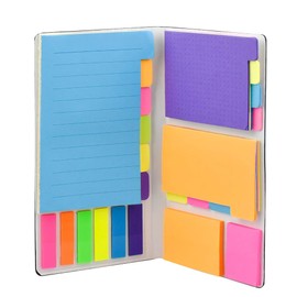 400 Pcs Sticky Notes Set,Multicolor Post It Notes Pack with Pu Leather Cover,Coloured Stationery Set for Books, Folders, Index,School Office Supplies
