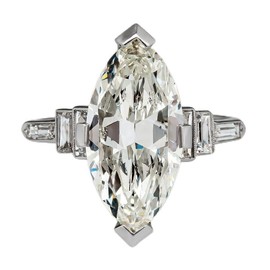 hsiyyecg Marquise and Baguette Cut CZ Simulated Diamond Engagement Rings 14K White Gold Plated Anniversary Wedding Promise Ring for Women（7）