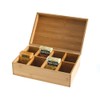 Lipper International Bamboo Wood Tea Box with 8 Compartments, 12-3/8"
