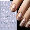 Flower Nail Art Stickers Decals 5D Embossed Flower Nail Decals