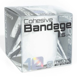 MEDSTOCK Cohesive Bandage 7.5cm x 10m WHITE, Elastic Self Adherent Tape, Supports Injured Joints and Muscles