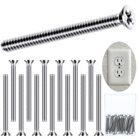 Ripeng 100 Pieces Extra Long Outlet Screws Long Electrical Outlet Screws Machine Screws Device Mounting Screws Electrical Outlet Extender for Fix Wonky and Sunken Outlets (6-32 x 1-1/2 Inches)