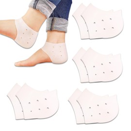 AYNKH 8pcs Atmungsaktive Gel Heel Pads, Silikon Heel Protectors, Bequemer Schutz Heel Protector für Männer und Frauen